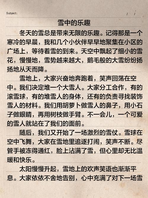 写雪景作文400字初中