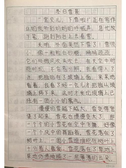 写雪景作文400字初中