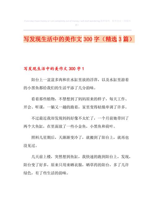 发现生活的美丽作文初中