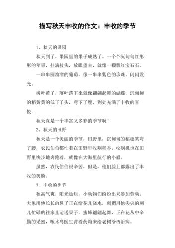 丰收的秋天600字初中