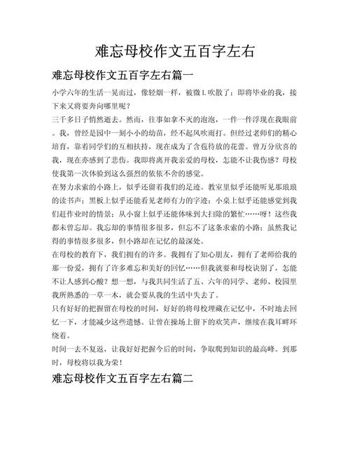 难忘的500字初中作文