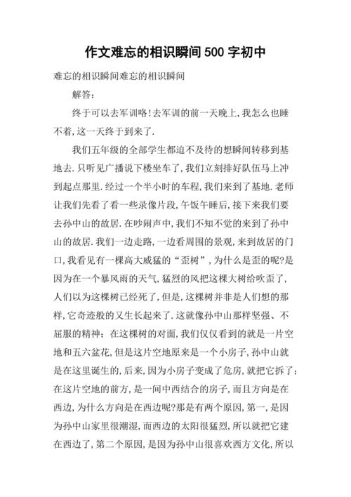 难忘的500字初中作文