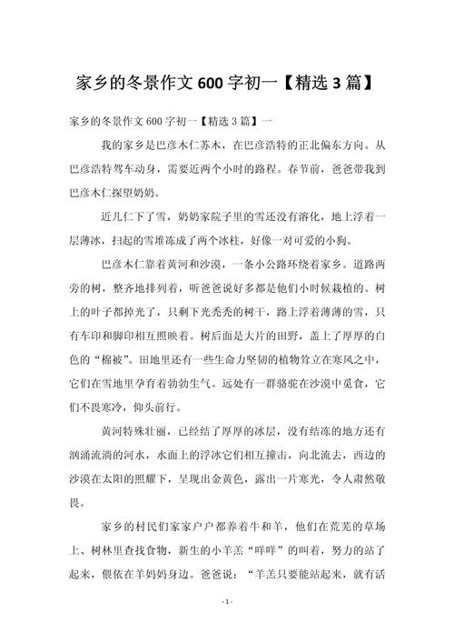 半命题家乡的 初中作文