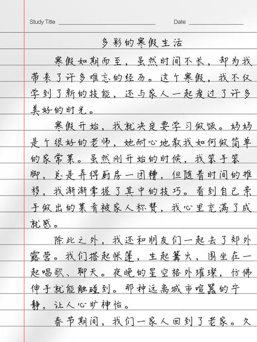 多彩的假期生活初中作文