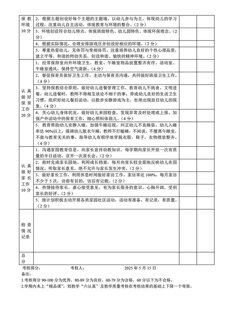 早教老师综合素质考核