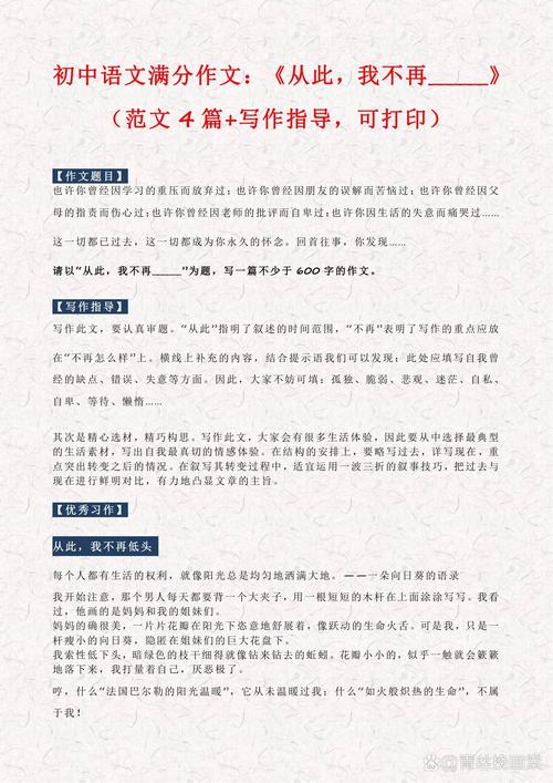 我不能初中作文600字