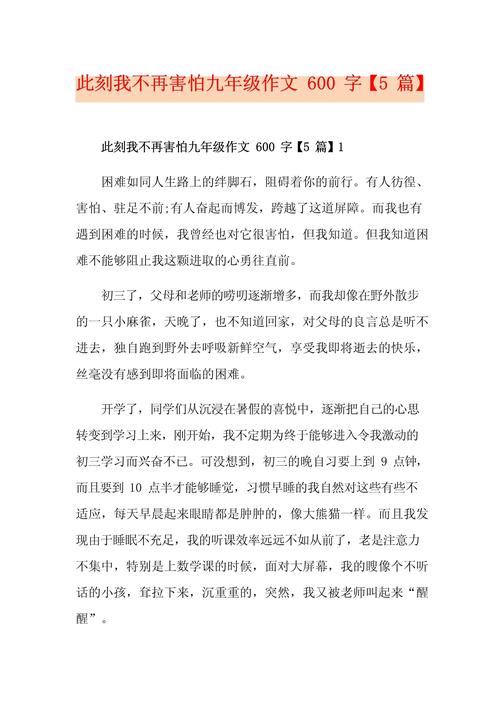我不能初中作文600字