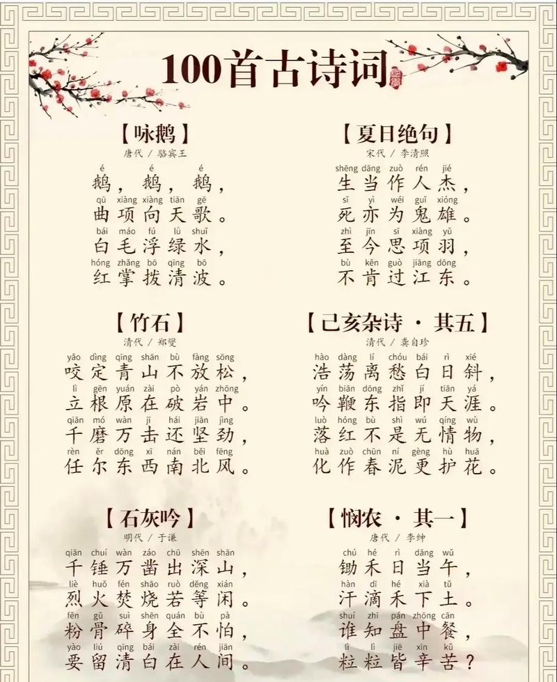 小学生古诗词必背80首