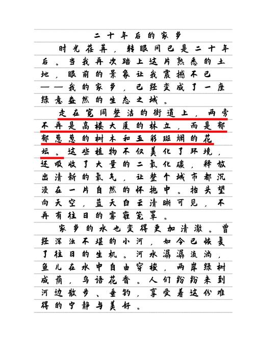 小学作文20年后的家乡