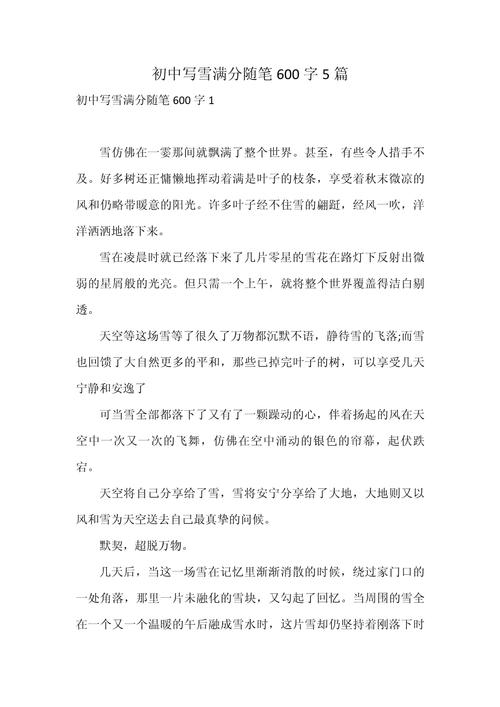冬天的校园600字初中