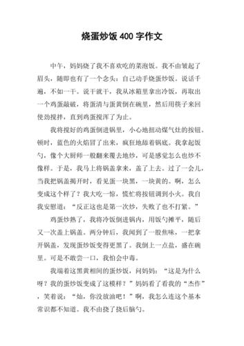 做饭的作文400字初中