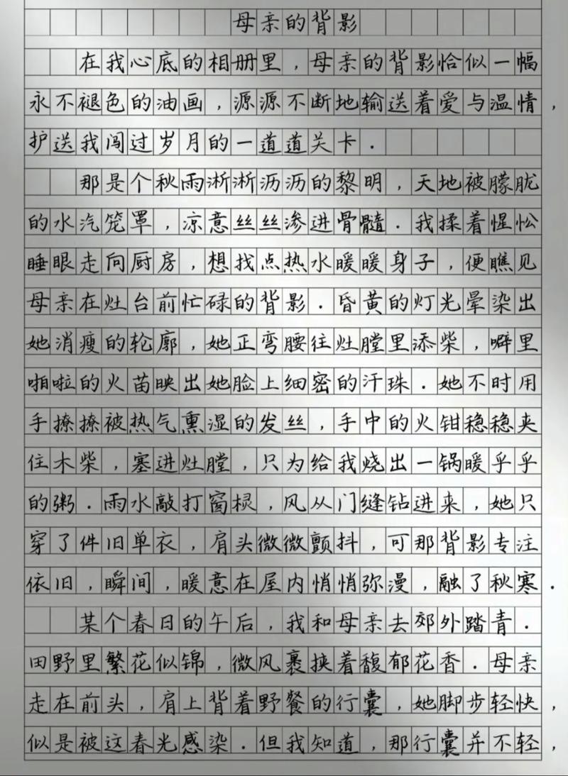母亲的背影300字初中