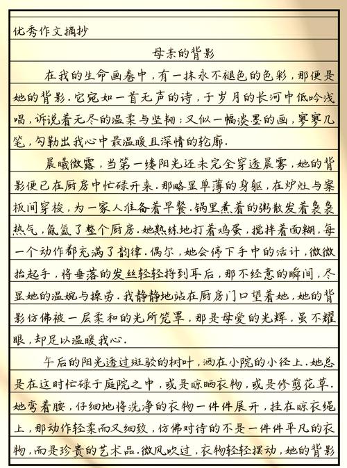 母亲的背影300字初中