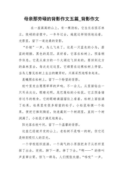 母亲的背影300字初中