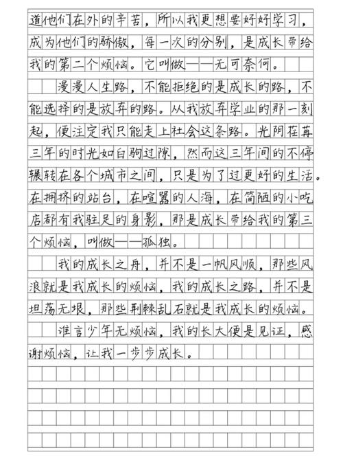 成长的烦恼500字初中
