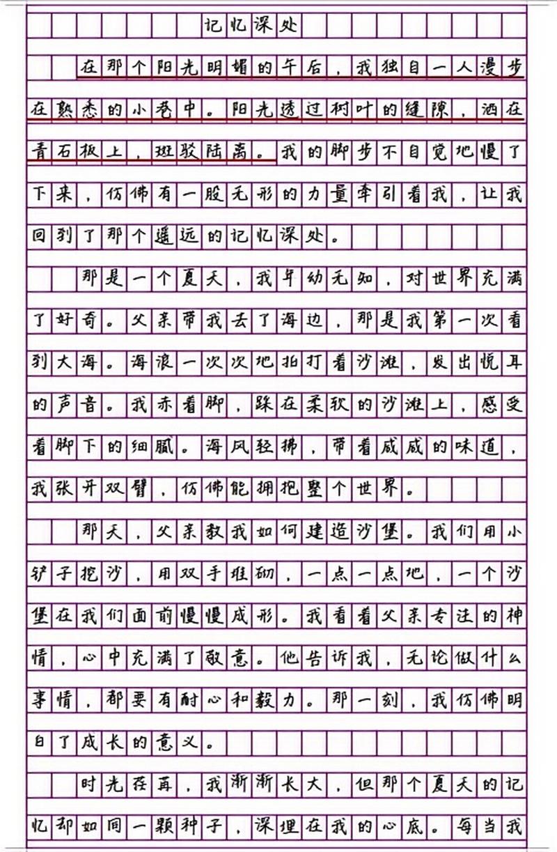 心灵上的烙印 初中作文