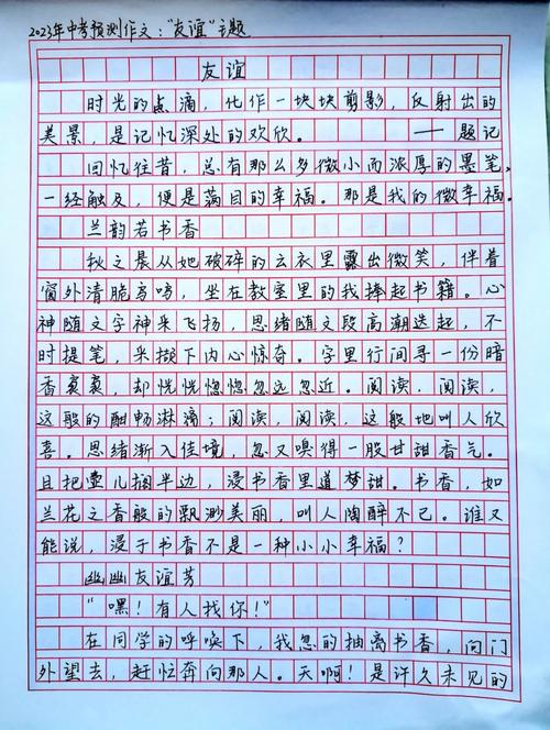 友谊初中小练笔300字