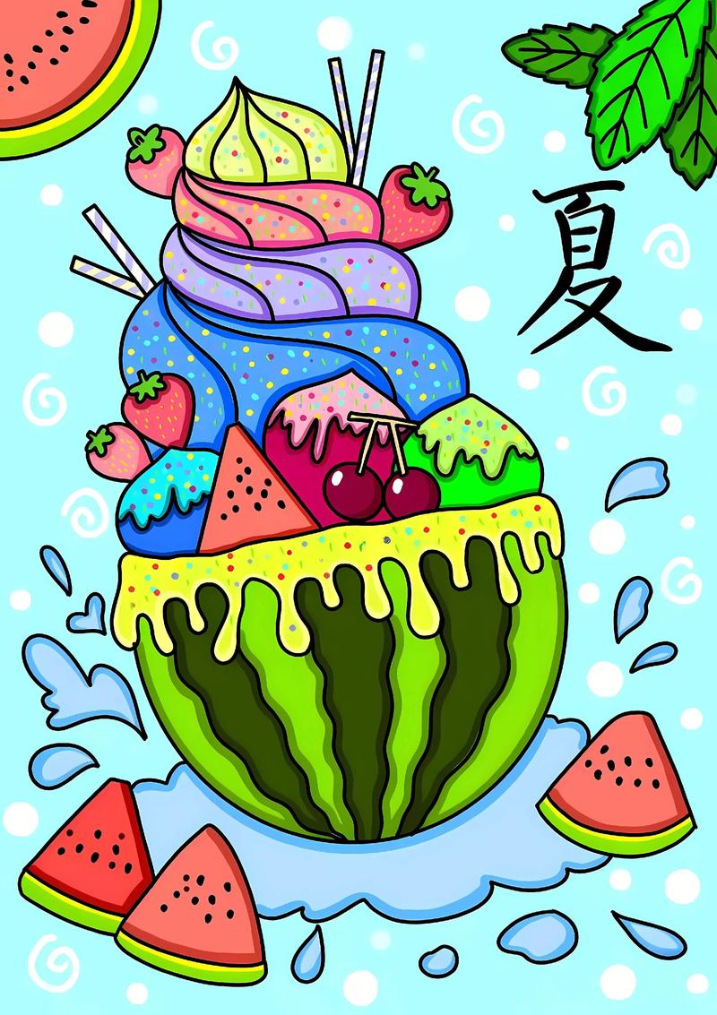 小学生夏天手抄报图片