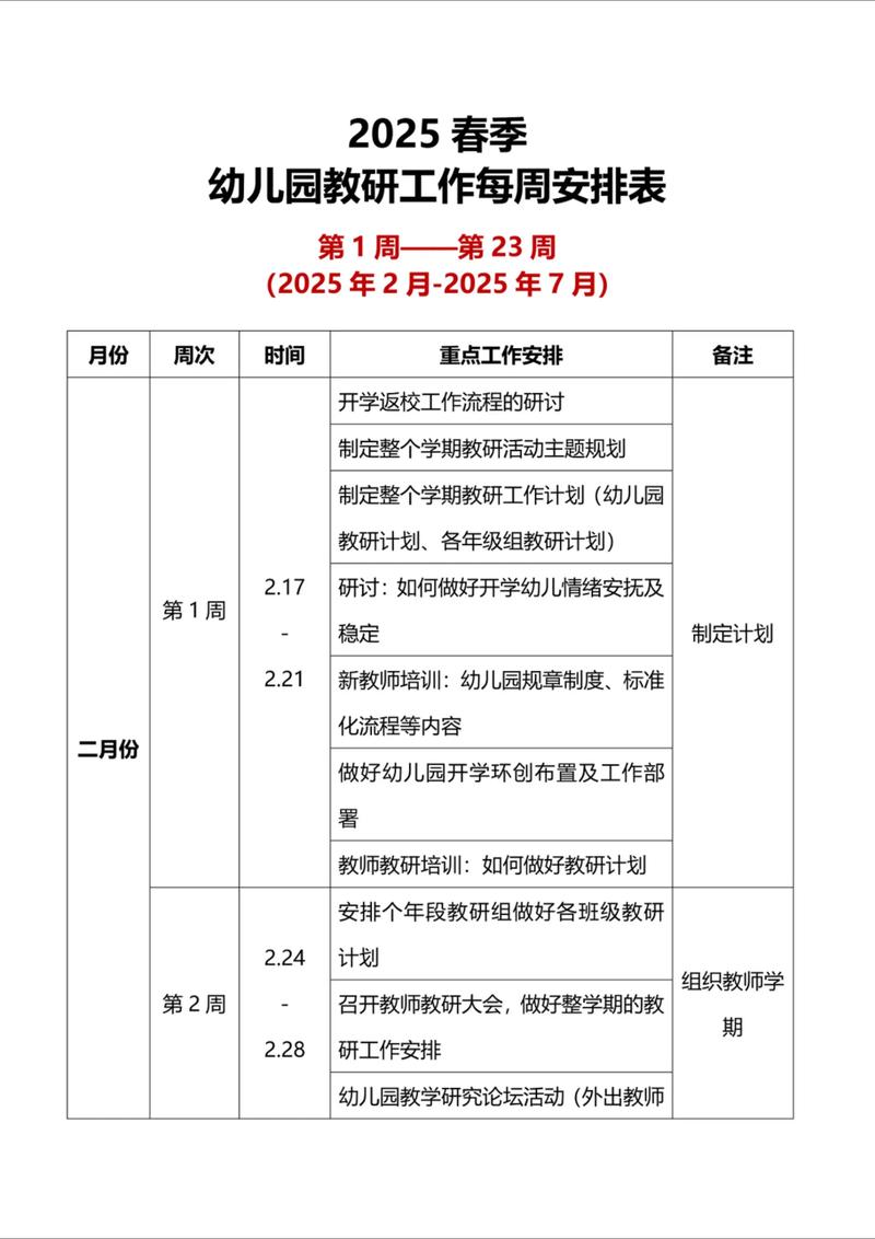 早教中心老师工作安排