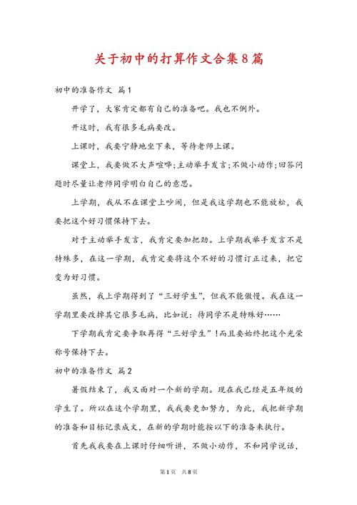 初中打算怎么写200字