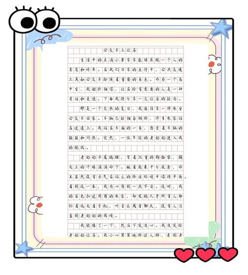 初中写事作文600让座