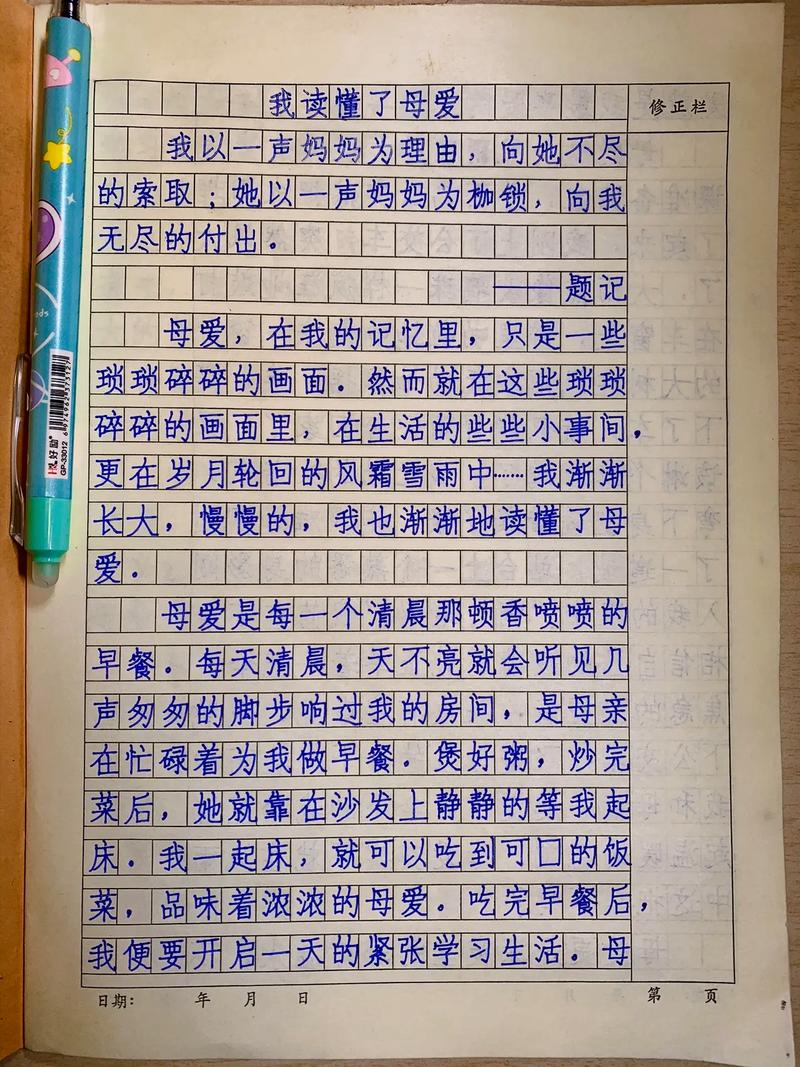 初中作文 我理解了妈妈