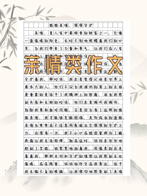 亲情描写六百字作文初中