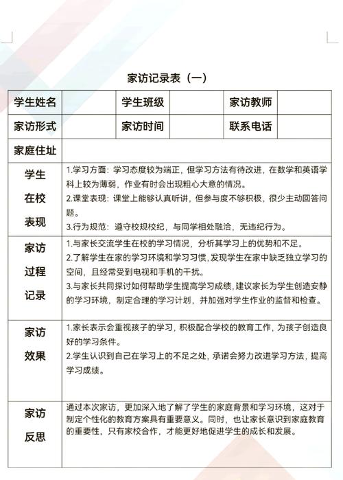 小学控辍保学家访记录
