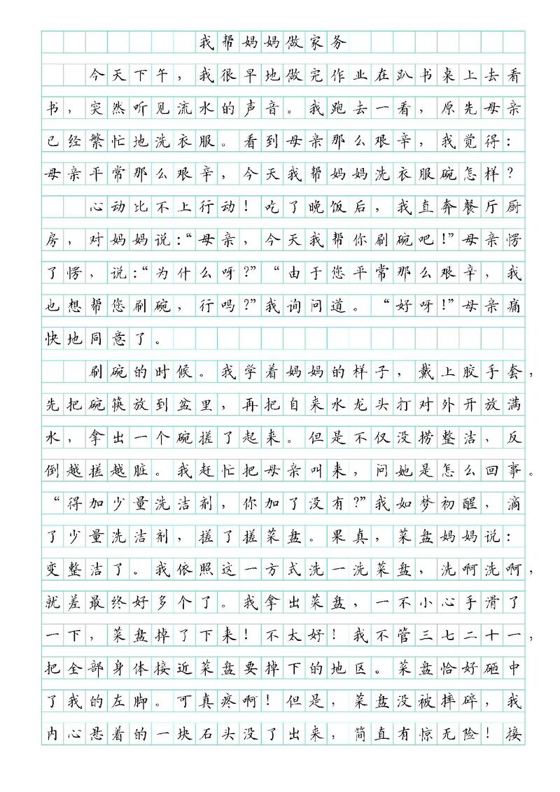 做家务300字初中作文