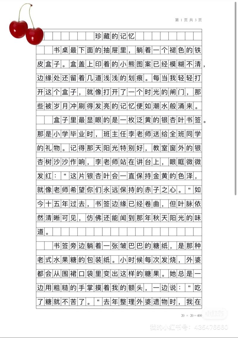 初中作文不可忘却的记忆