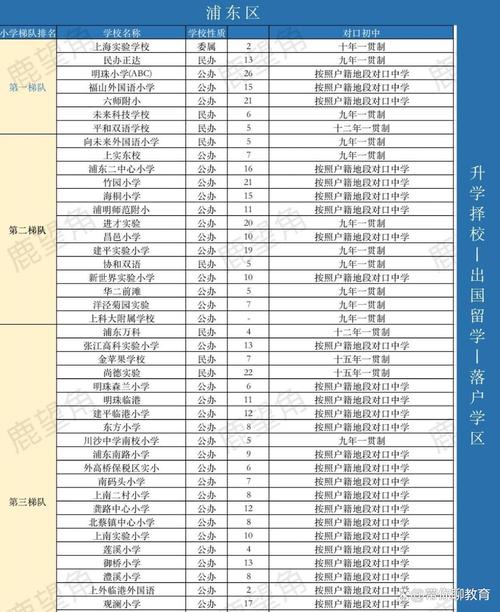 上海浦东民办小学排名