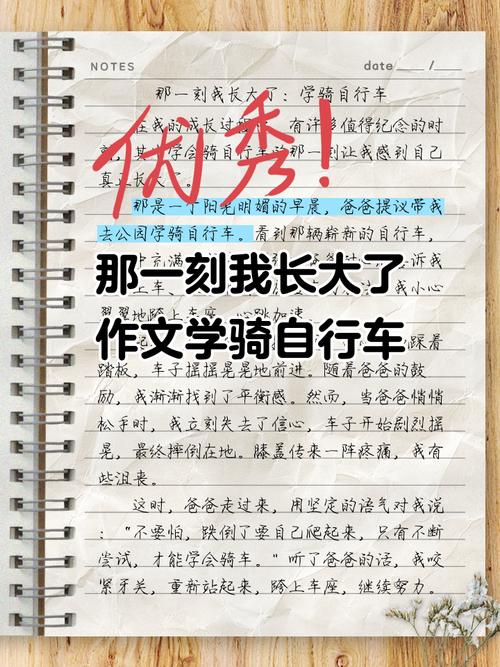 学骑车初中作文600字