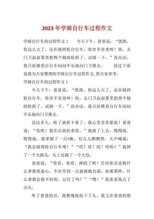 学骑车初中作文600字