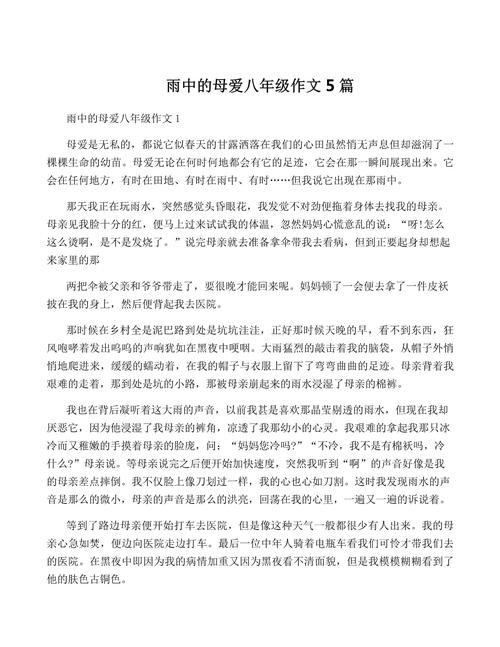 泪中雨初中作文600字