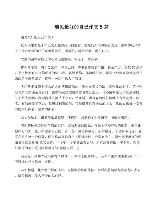 初中遇见更好的自己作文