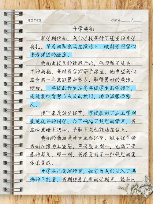 初中开学典礼作文600