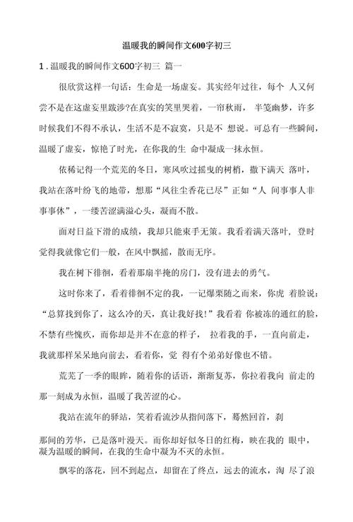 初中温暖的作文开头结尾