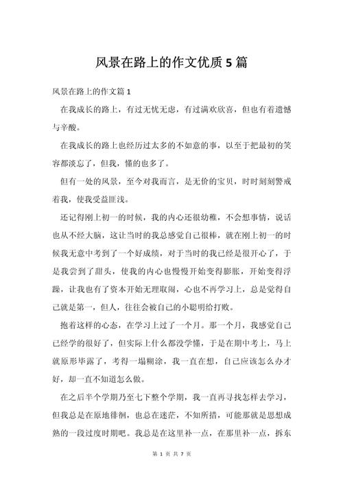 路上的风景600字初中