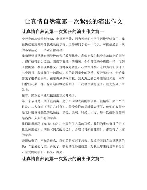 关于描写演出的作文初中