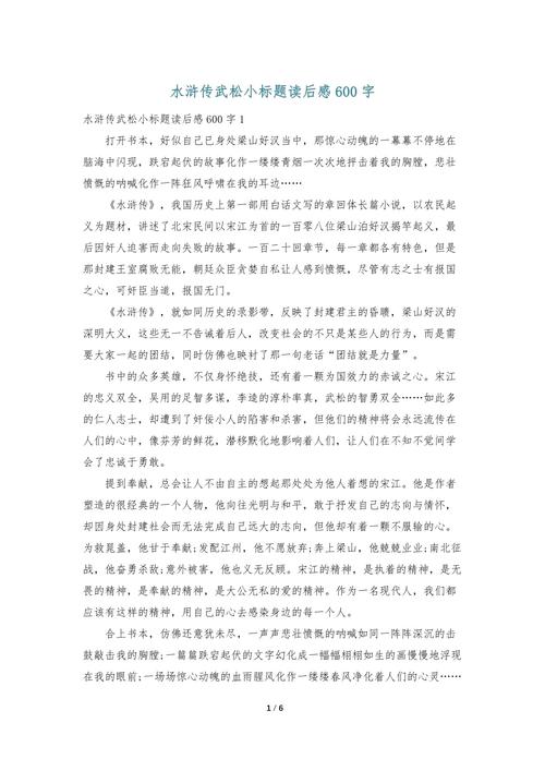 武松的作文800字初中