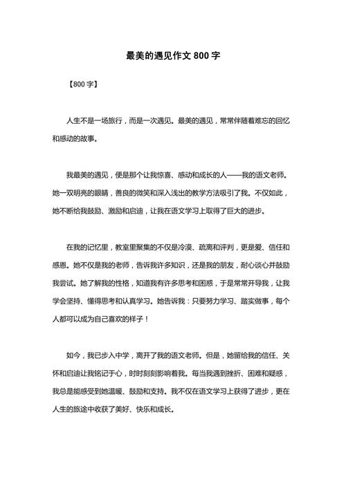 初中作文最美的遇见开头