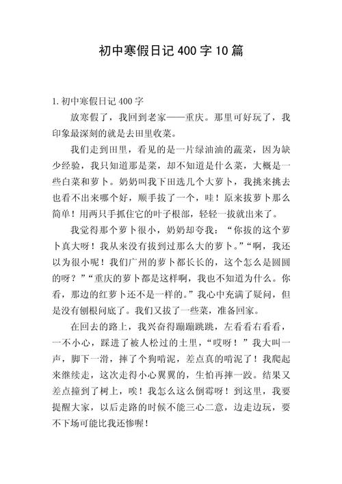 我的寒假生活作文 初中