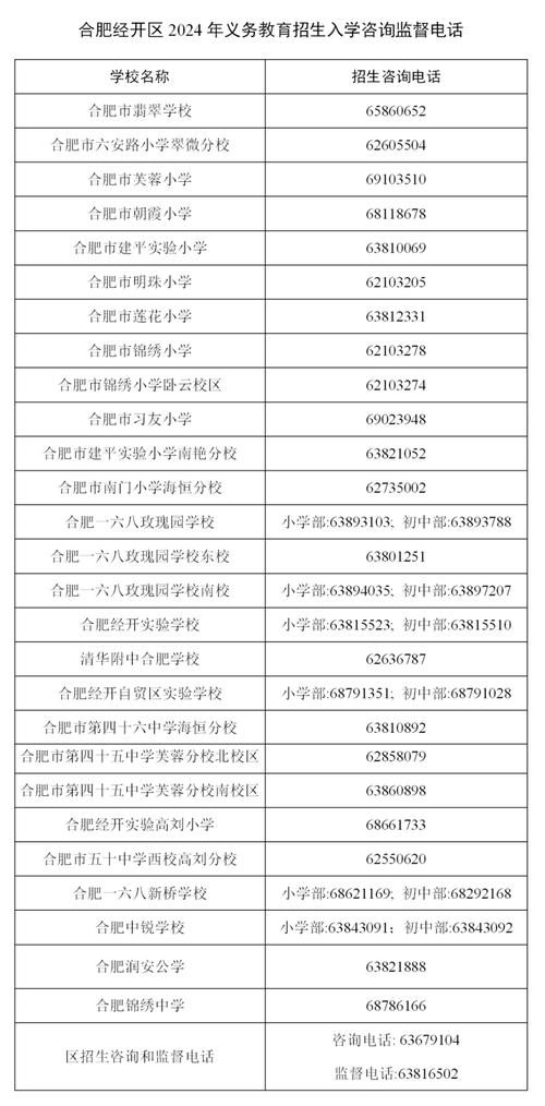 合肥市经开区小学排名