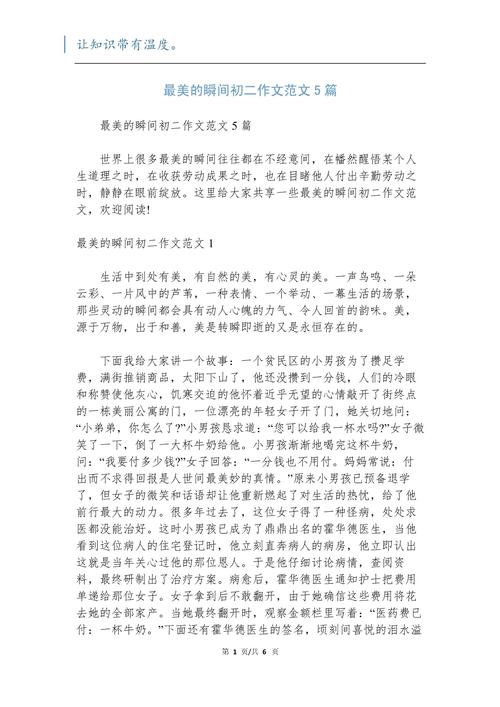 最美的事初中作文400