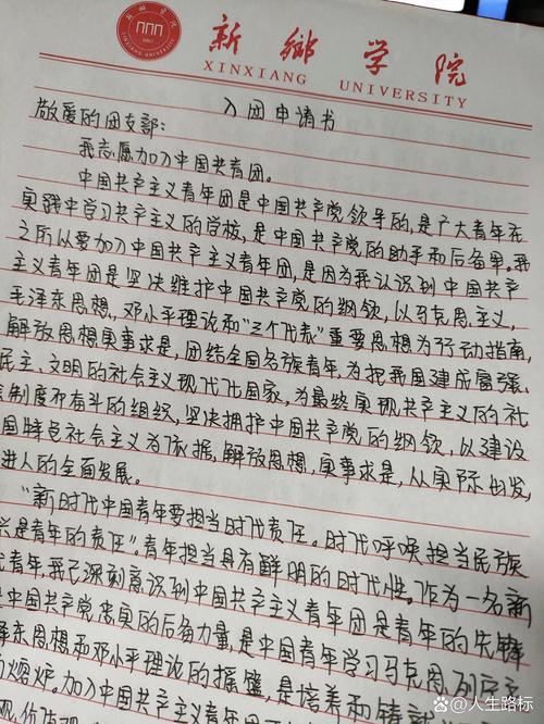 初中入团申请书1200