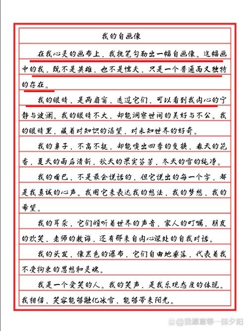 自画像初中作文800字