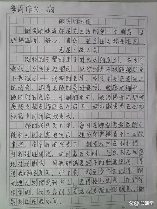 微笑的味道600字初中