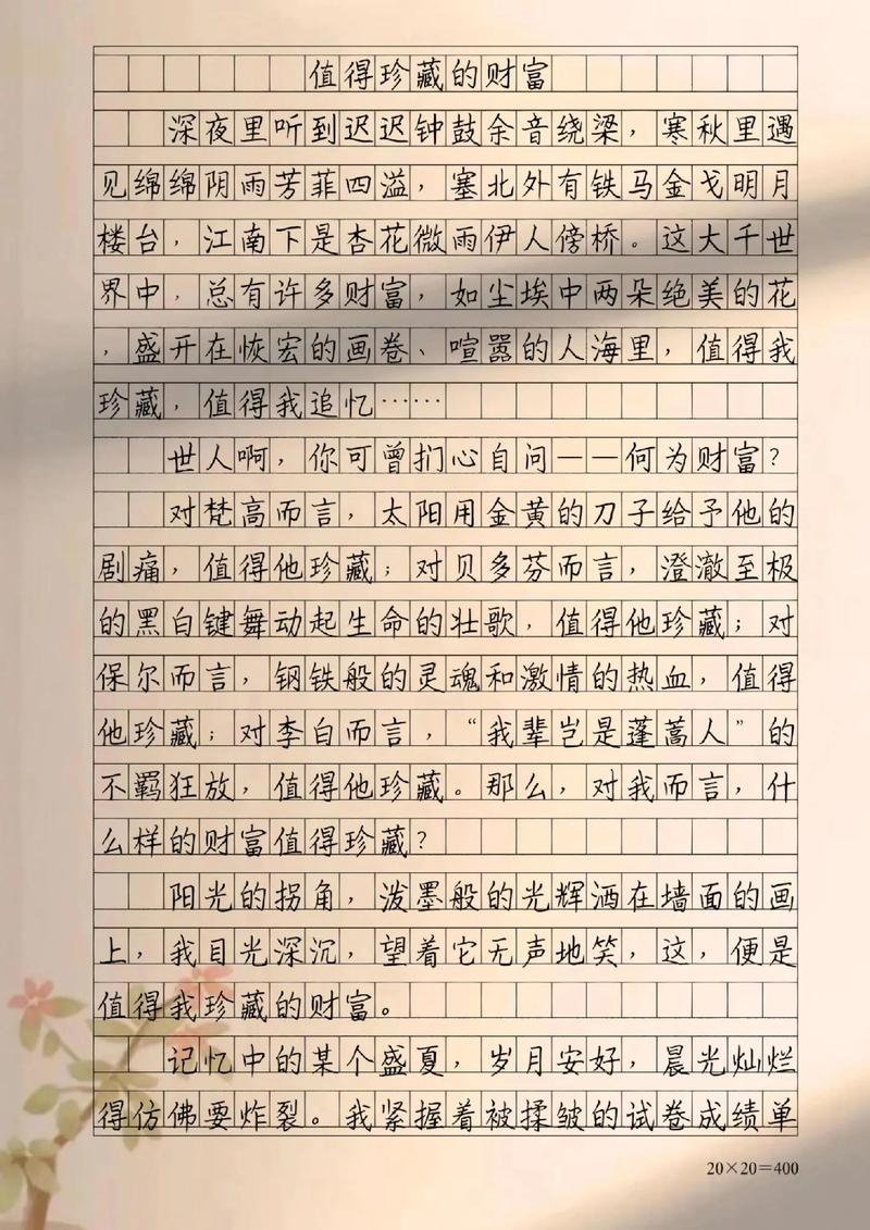 值得珍惜的财富初中作文