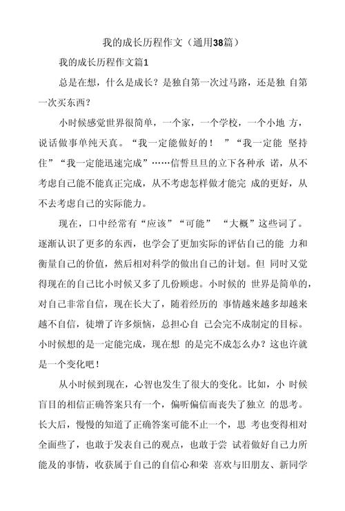 我的成长经历初中300