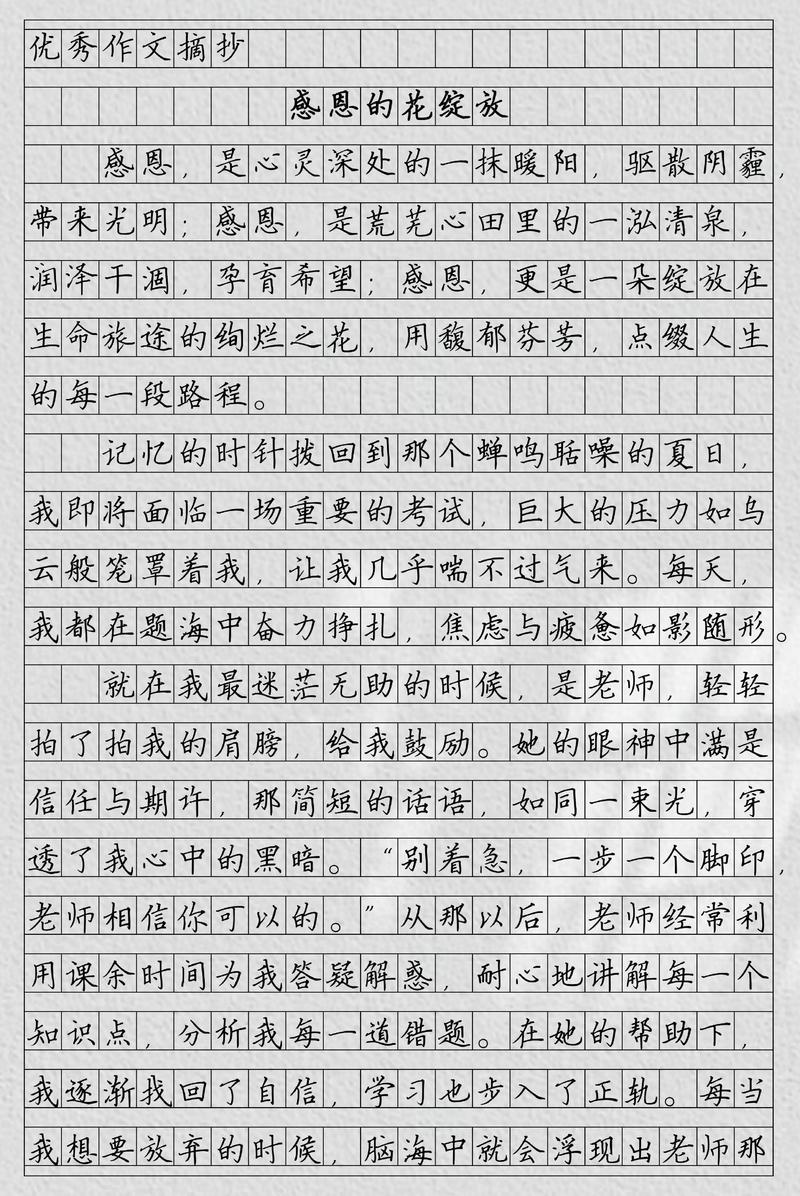 感谢为作文600字初中